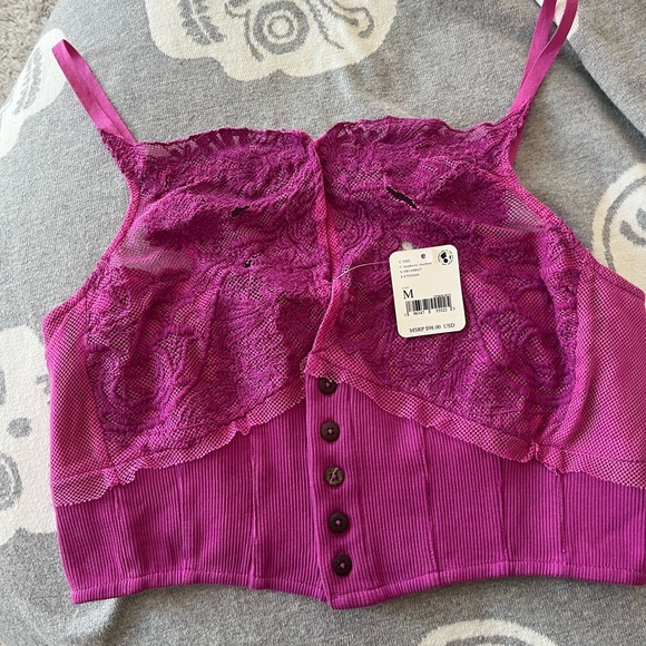 FREE PEOPLE HAVE MY HEART CROP TOP MEDIUM BNWT - Picture 6 of 8
